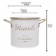 Porta Talheres 18,5x12cm Olina Off White em Metal 